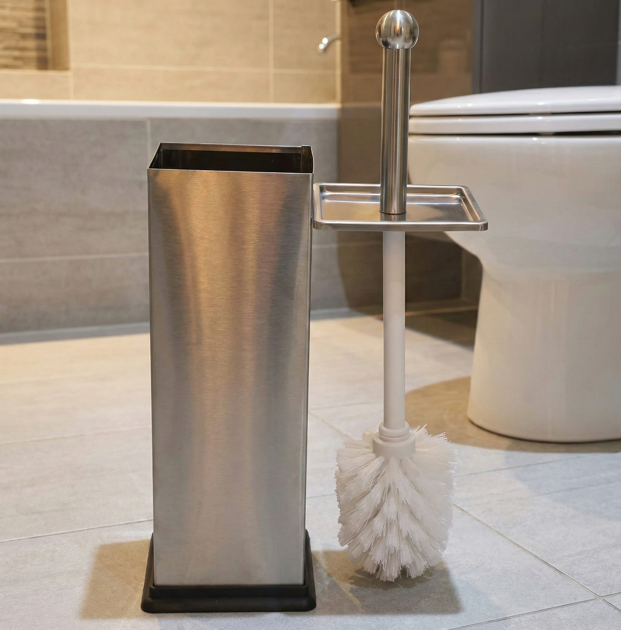 hranatá nerezová wc kefa